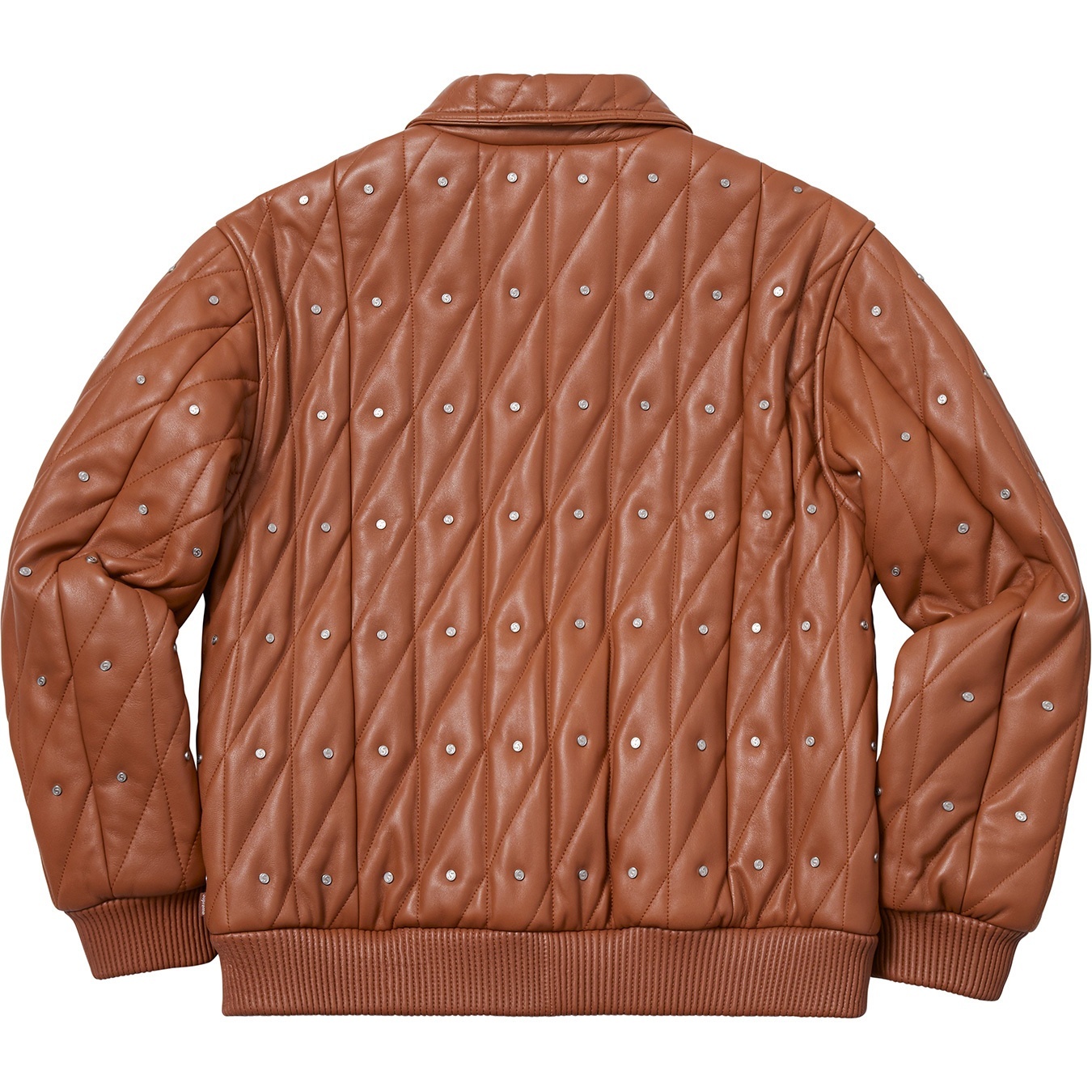 Quilted Studded Leather Jacket view 11